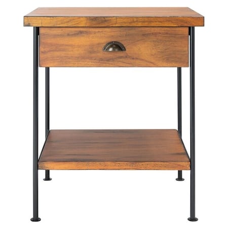 Safavieh Eris 1 Drawer 1 Shelf Accent Table - Brown, Black & Gold ACC6604A
